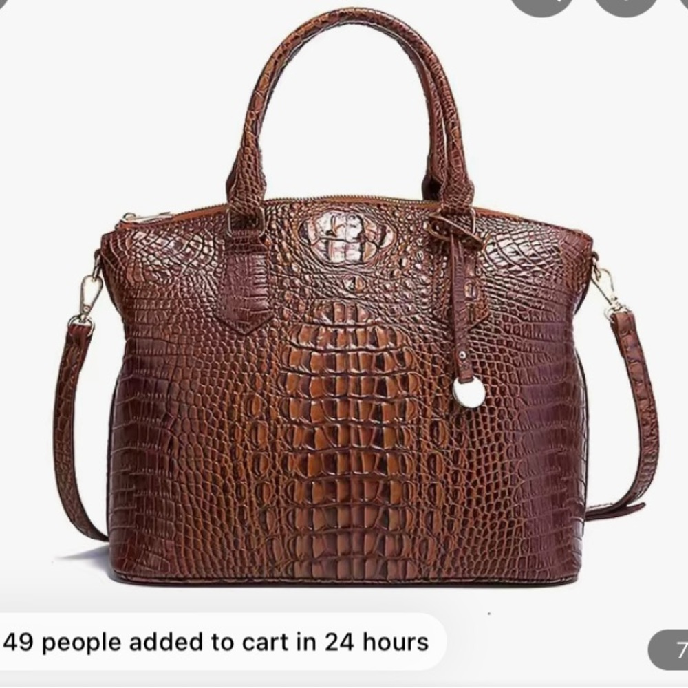 I have Crocodile Pattern Tote Bag, Zipper Handbag Women's Fashion Large Capacity